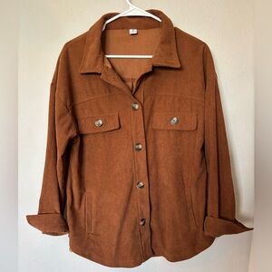 Women's Brown Corduroy Shacket